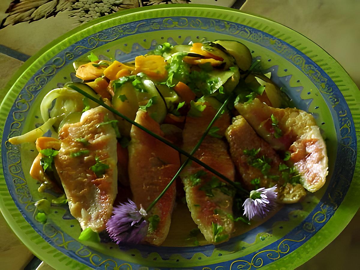 recette filets de rouget aux légumes croquants