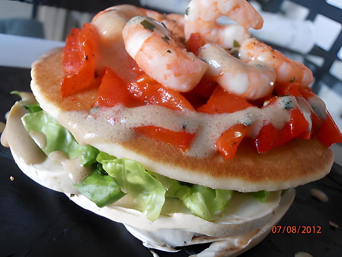 recette champignons de paris crus en salade, tartelettes aux poivrons confits et crevettes