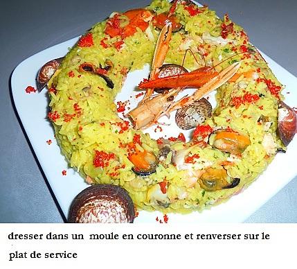 recette Couronne de riz aux fruits de mer et crustacés