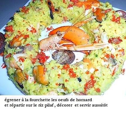 recette Couronne de riz aux fruits de mer et crustacés