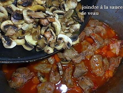 recette Sauté de veau aux carottes des sables et champignons