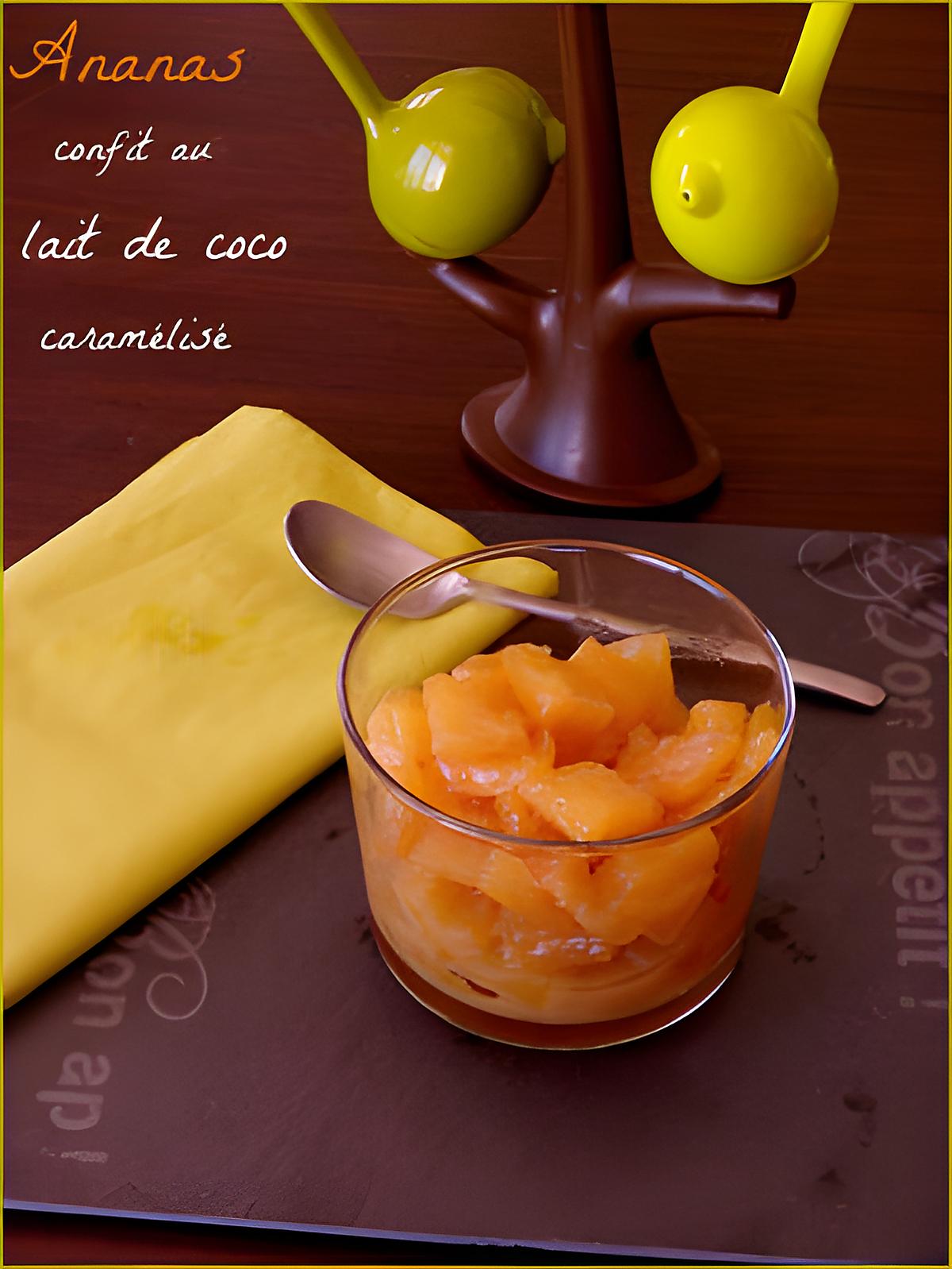 recette Ananas confit au lait de coco caramélisé