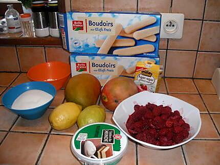 recette Charlotte mangue framboises