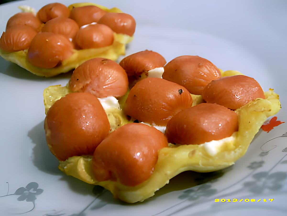 recette mini tatin salée saveur hot dog