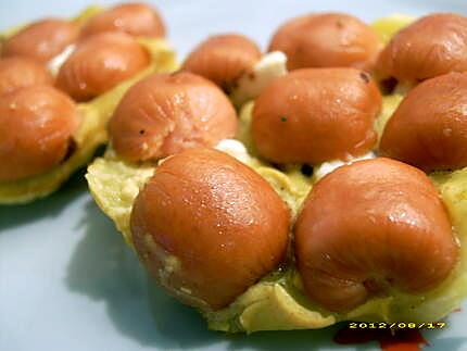 recette mini tatin salée saveur hot dog