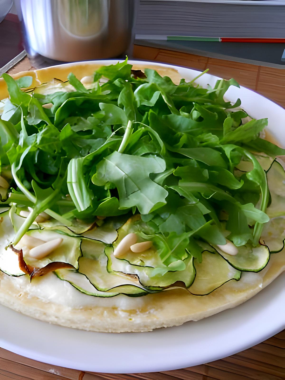 recette Tarte salée à la courgette et à la roquette