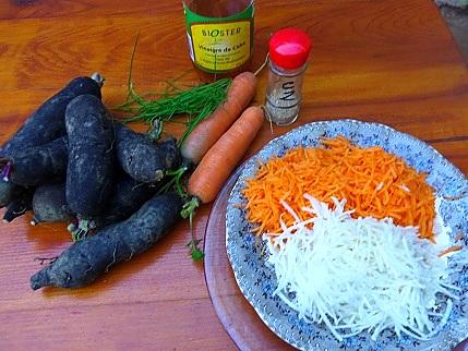 recette Salade de carottes et radis noir à la japonaise
