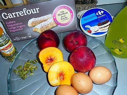 recette Tiramisu aux nectarines jaunes et Limoncello