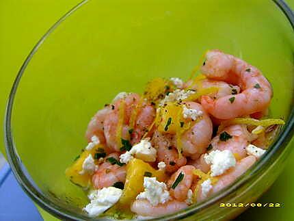 recette salade de crevettes à la féta