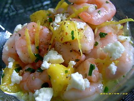 recette salade de crevettes à la féta