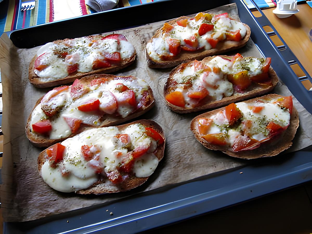 recette Bruschetta tomates et mozzarella