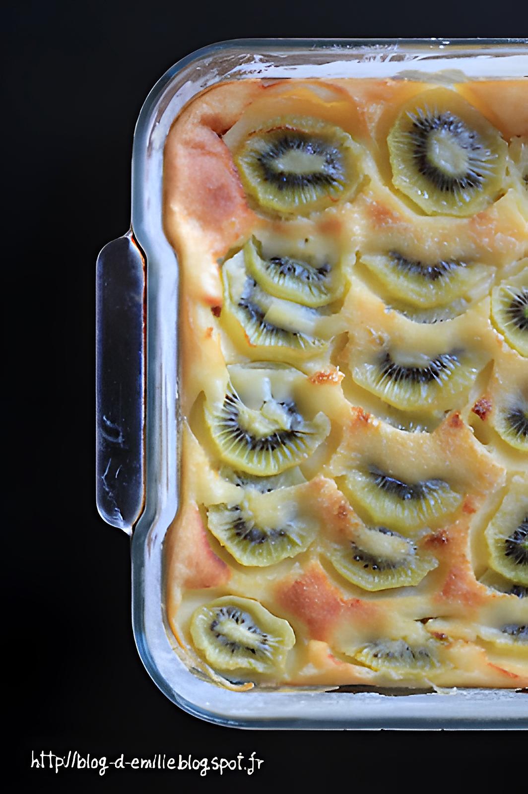 recette Clafoutis aux kiwis, lait de coco et rhum