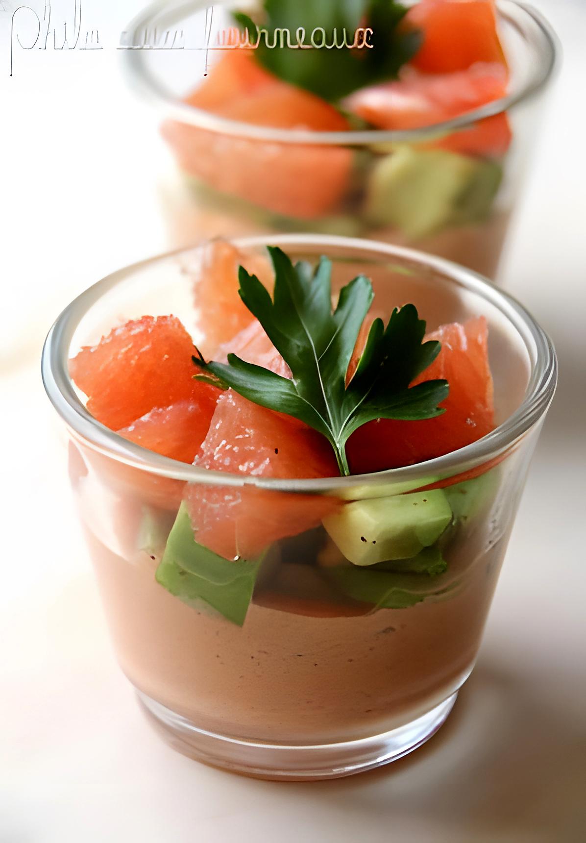 recette Verrine tarama, avocat & pamplemousse