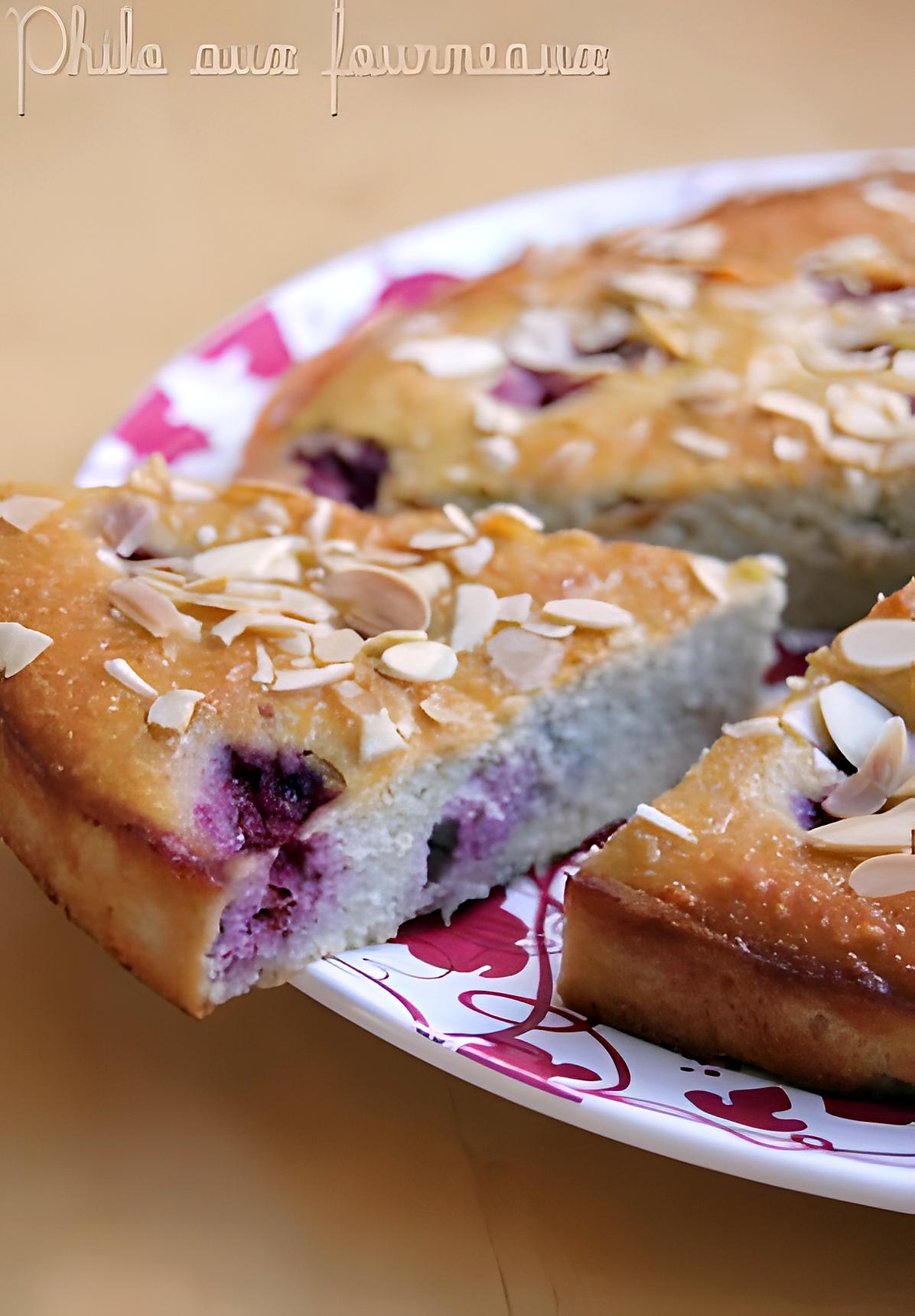 recette Gâteau amandes, framboises & ricotta