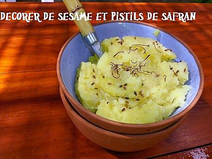 recette Purée de pommes de terre au safran et au sésame