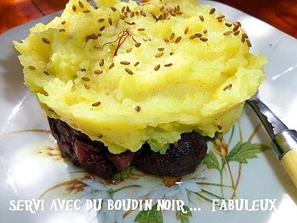 recette Purée de pommes de terre au safran et au sésame