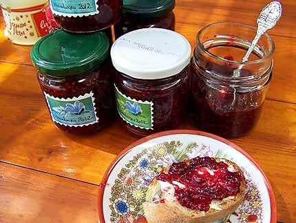 recette Confiture de framboises express