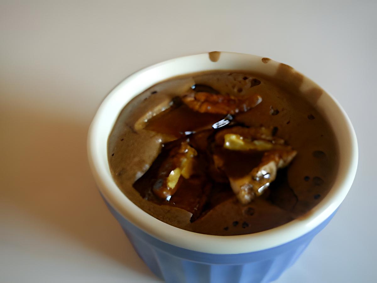 recette MOUSSE CHOCOLAT CARAMEL ET NOIX DE PECAN