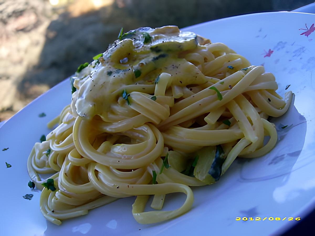 recette spaghetti aux courgettes à la crème safranée