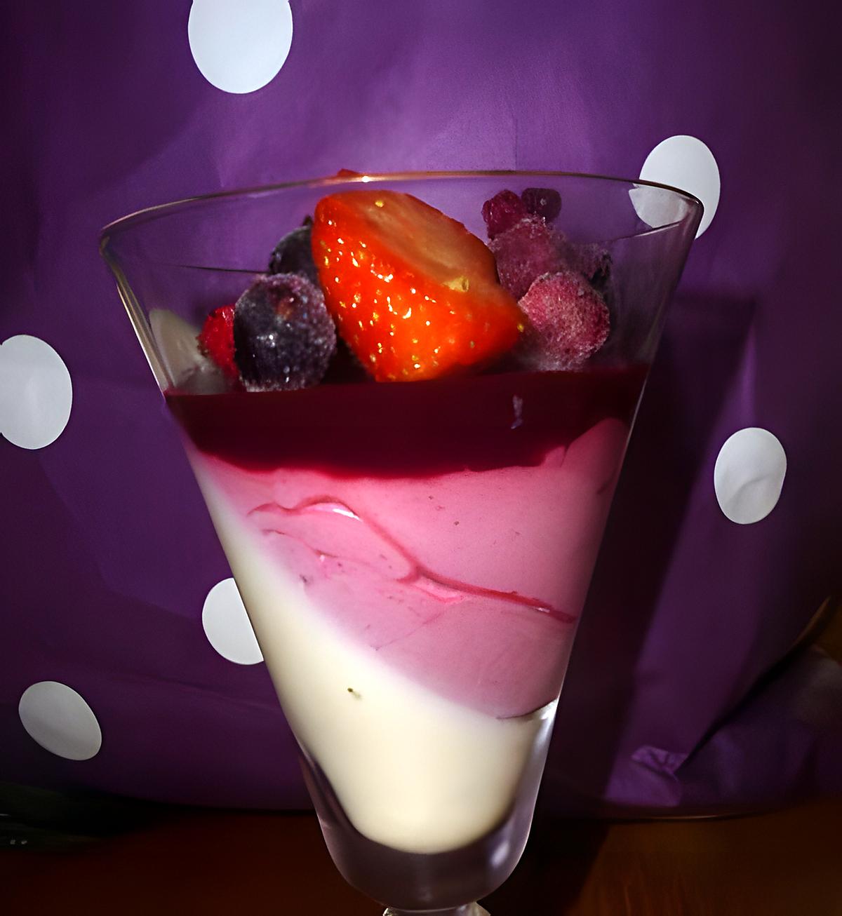 recette Verrine chocolat blanc, fruits rouge