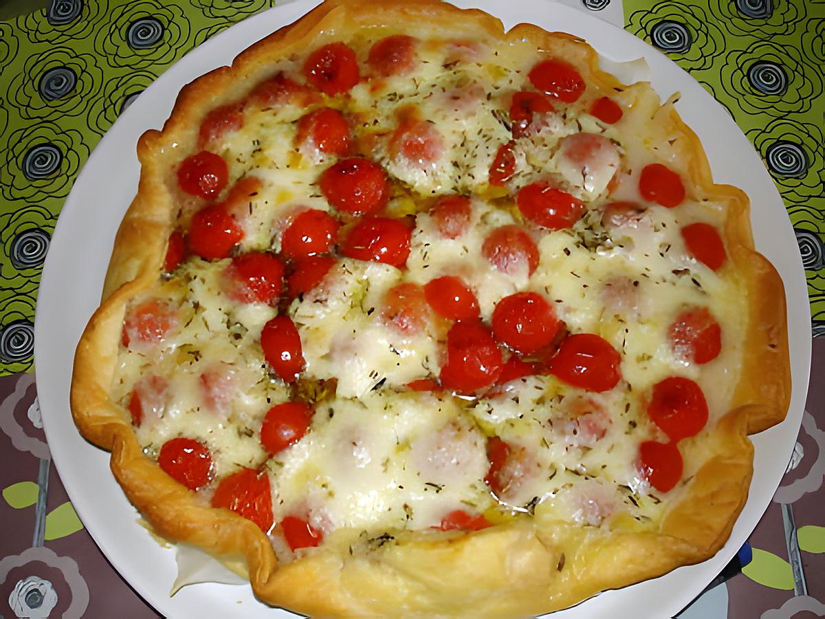 recette quiche aux tomates cerises et mozzarella