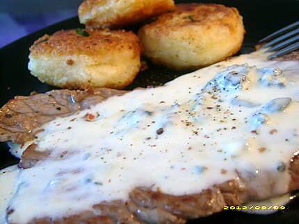 recette steak sauce onctueuse au saint-agur