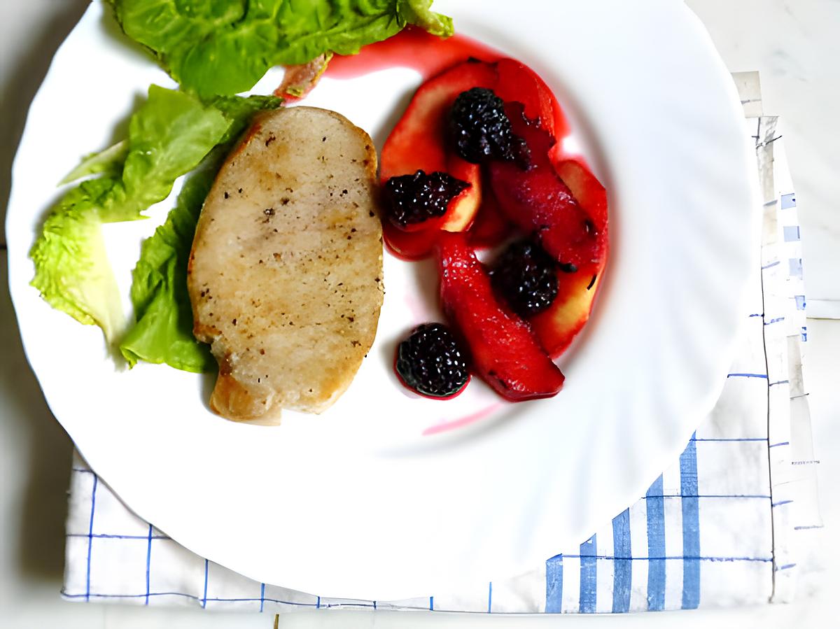 recette Steak de porc et compote pomme-mûre