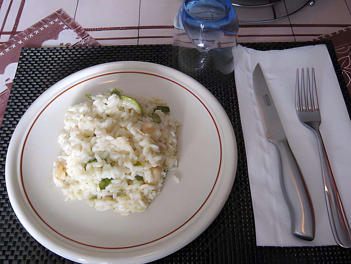 recette RISOTTO AU SCAMPIS ET COURGETTE