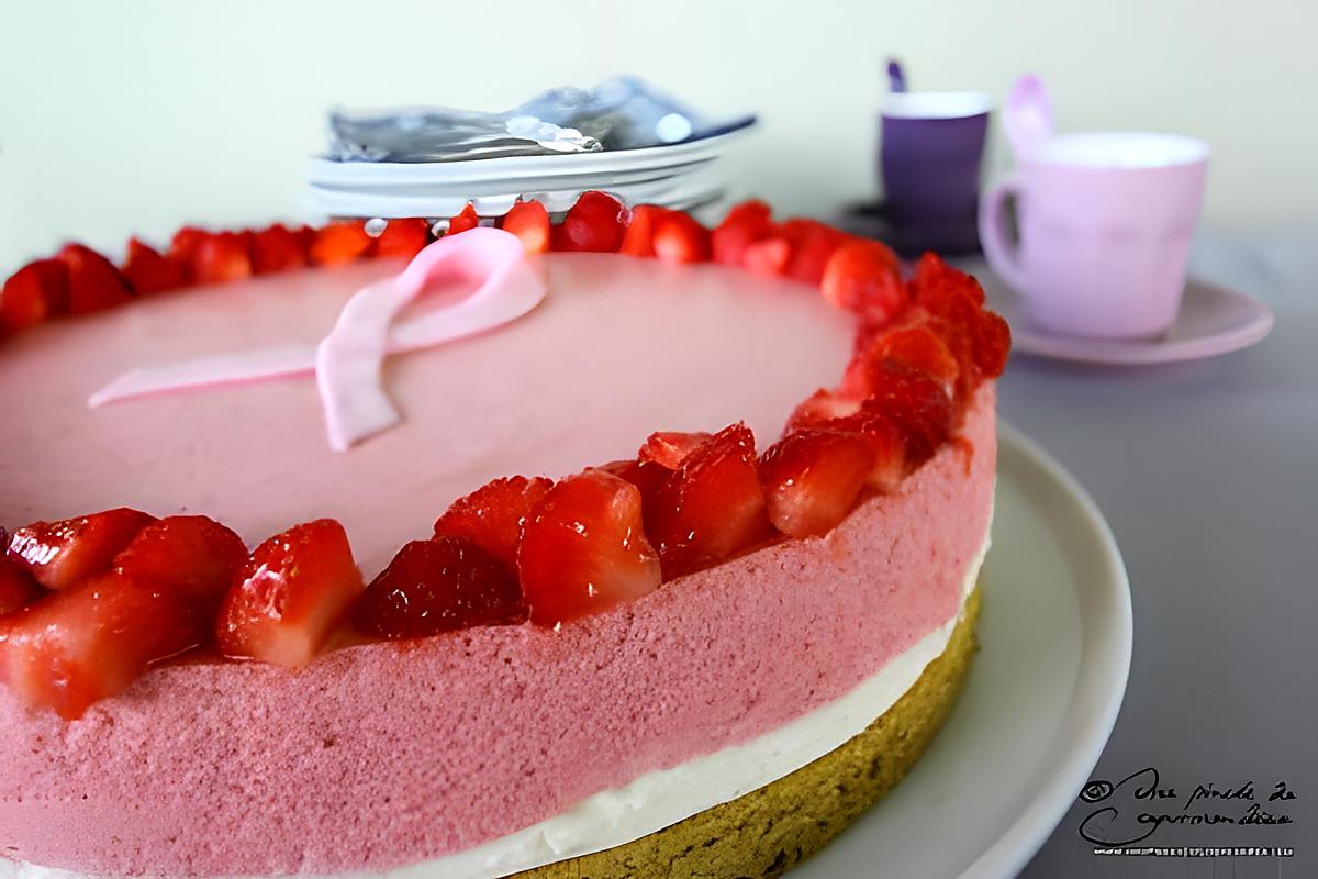 recette Entremets au chocolat blanc et à la fraise