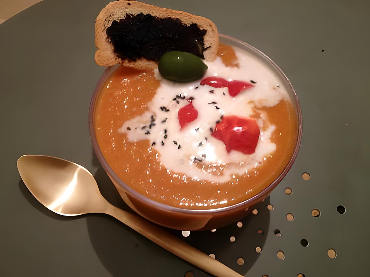 recette velouté de tomates, gingembre et patates douces