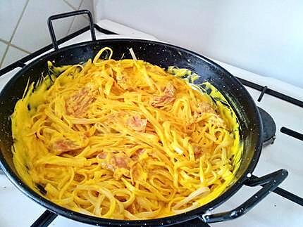 recette Linguine et sa sauce carbonara espagnole