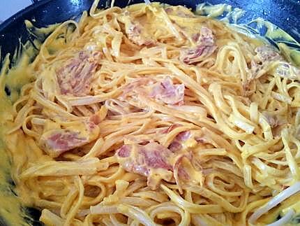 recette Linguine et sa sauce carbonara espagnole