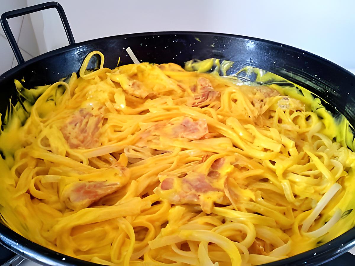 recette Linguine et sa sauce carbonara espagnole