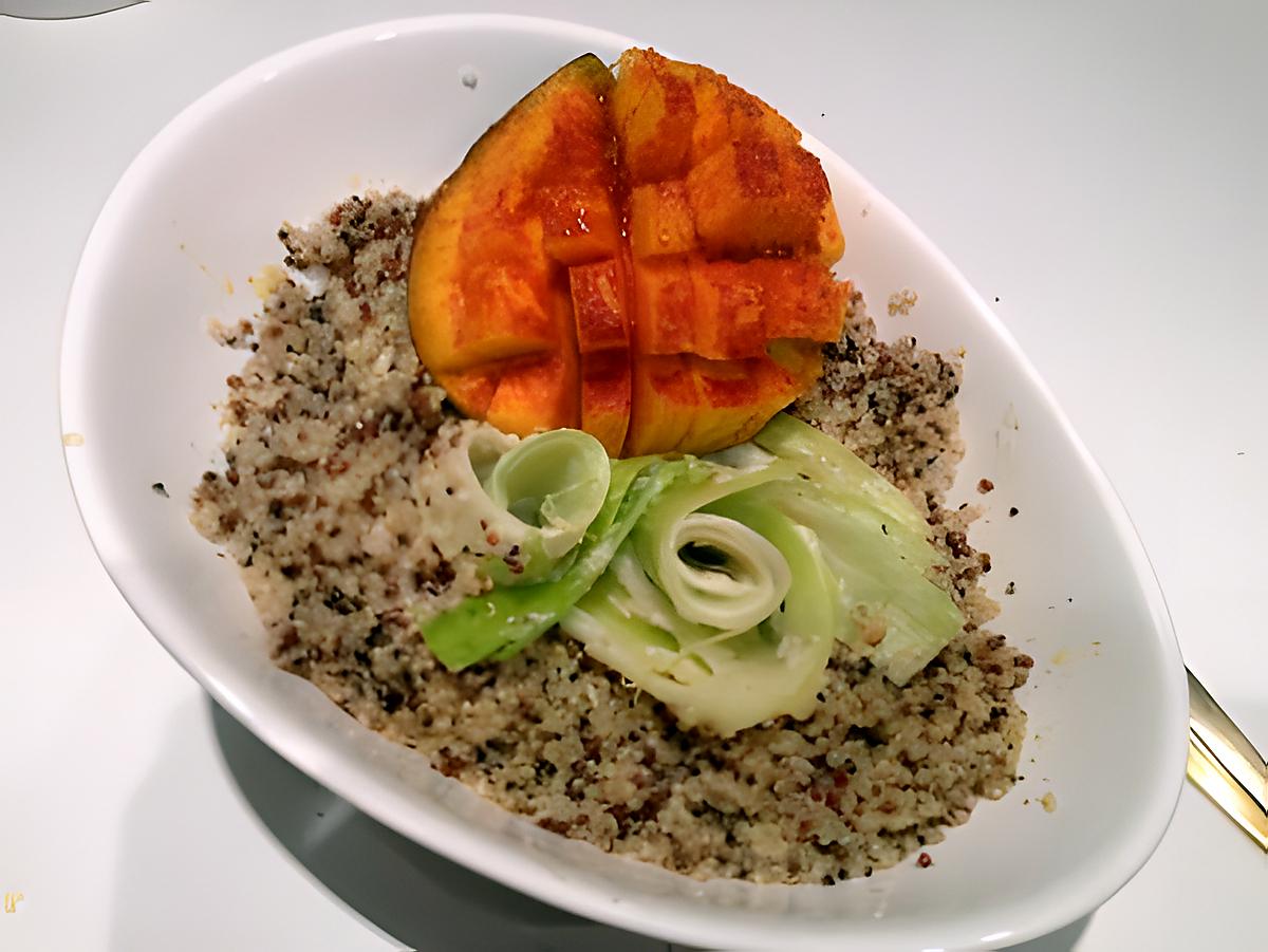 recette Quinoa au sarrasin et fleurs de poireaux