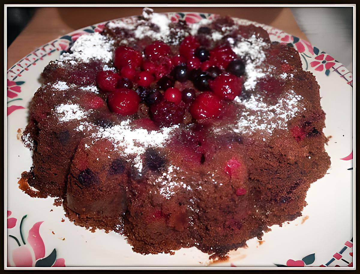 recette gâreau au chocolat et fruits rouges