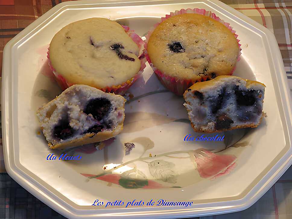 recette Muffins aux bleuets et ( au chocolat )