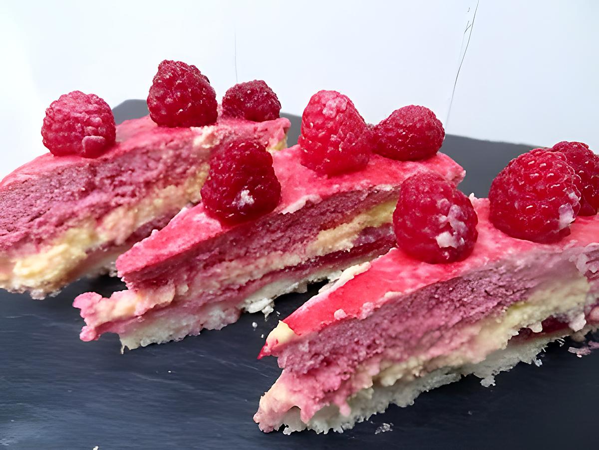 recette Entremet framboises-citron-noix de coco