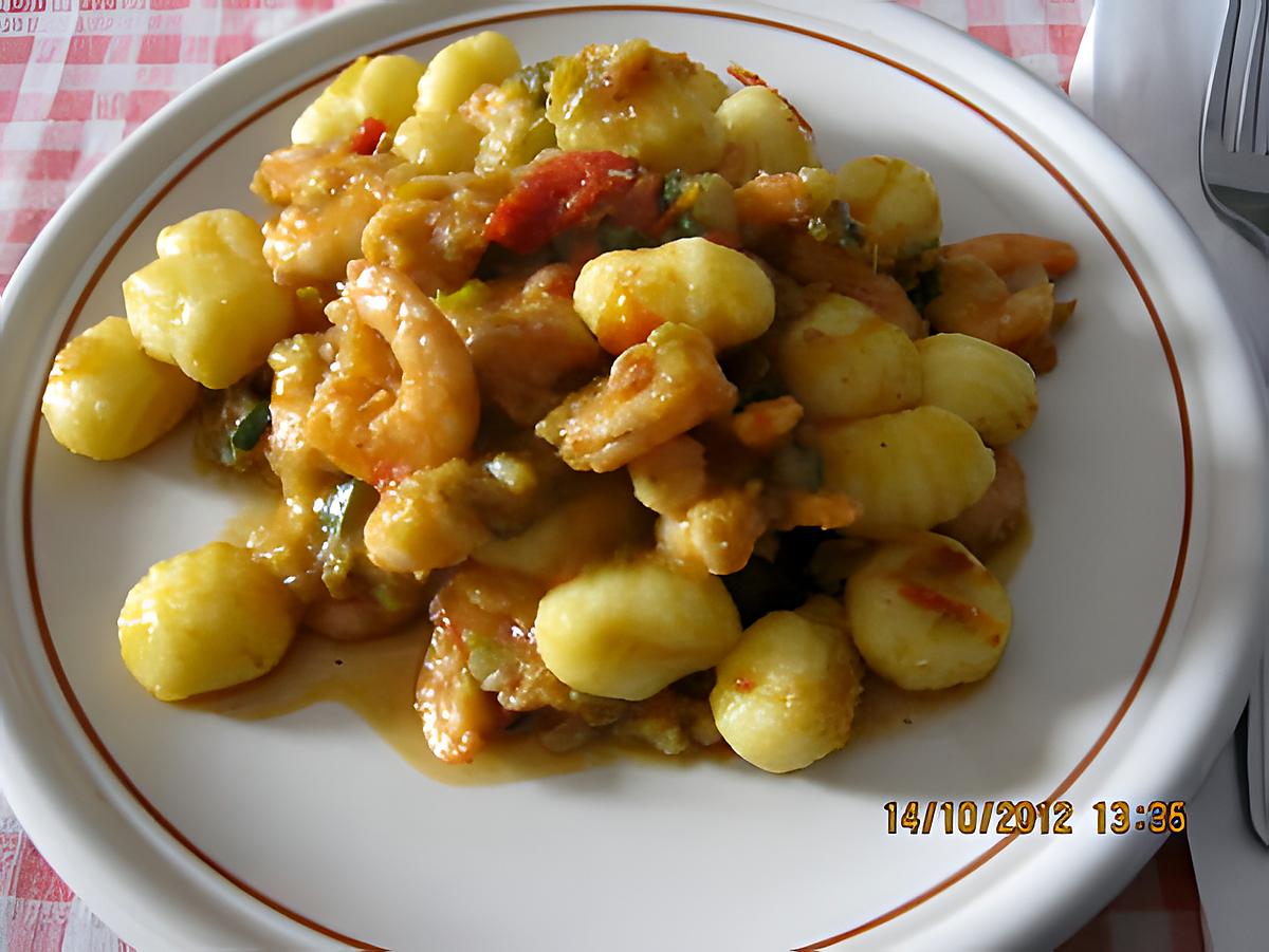 recette GNOCCHI AUX  CREVETTES