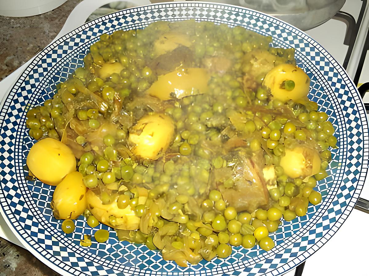 recette Tajine de jarret de veau petits pois et pomme de terre