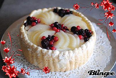 recette Bavarois poire et fruits rouge