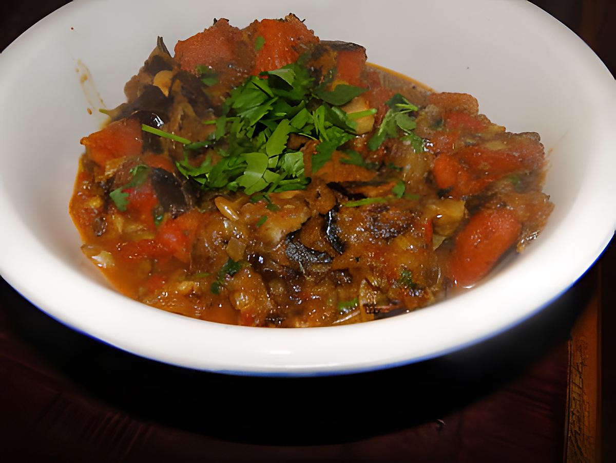 recette Curry d'aubergine et champignons