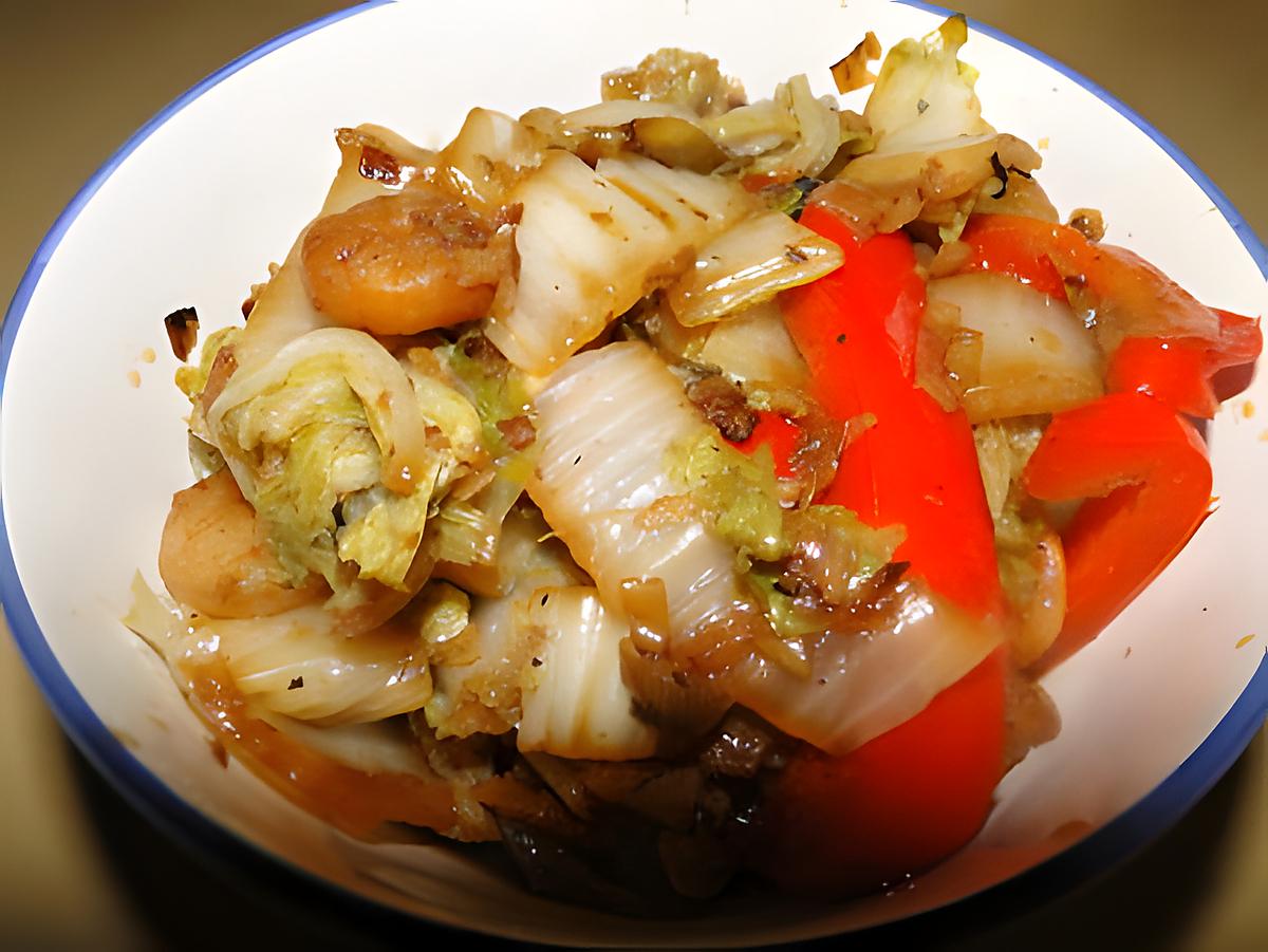 recette Chou chinois aux crevettes et au gingembre