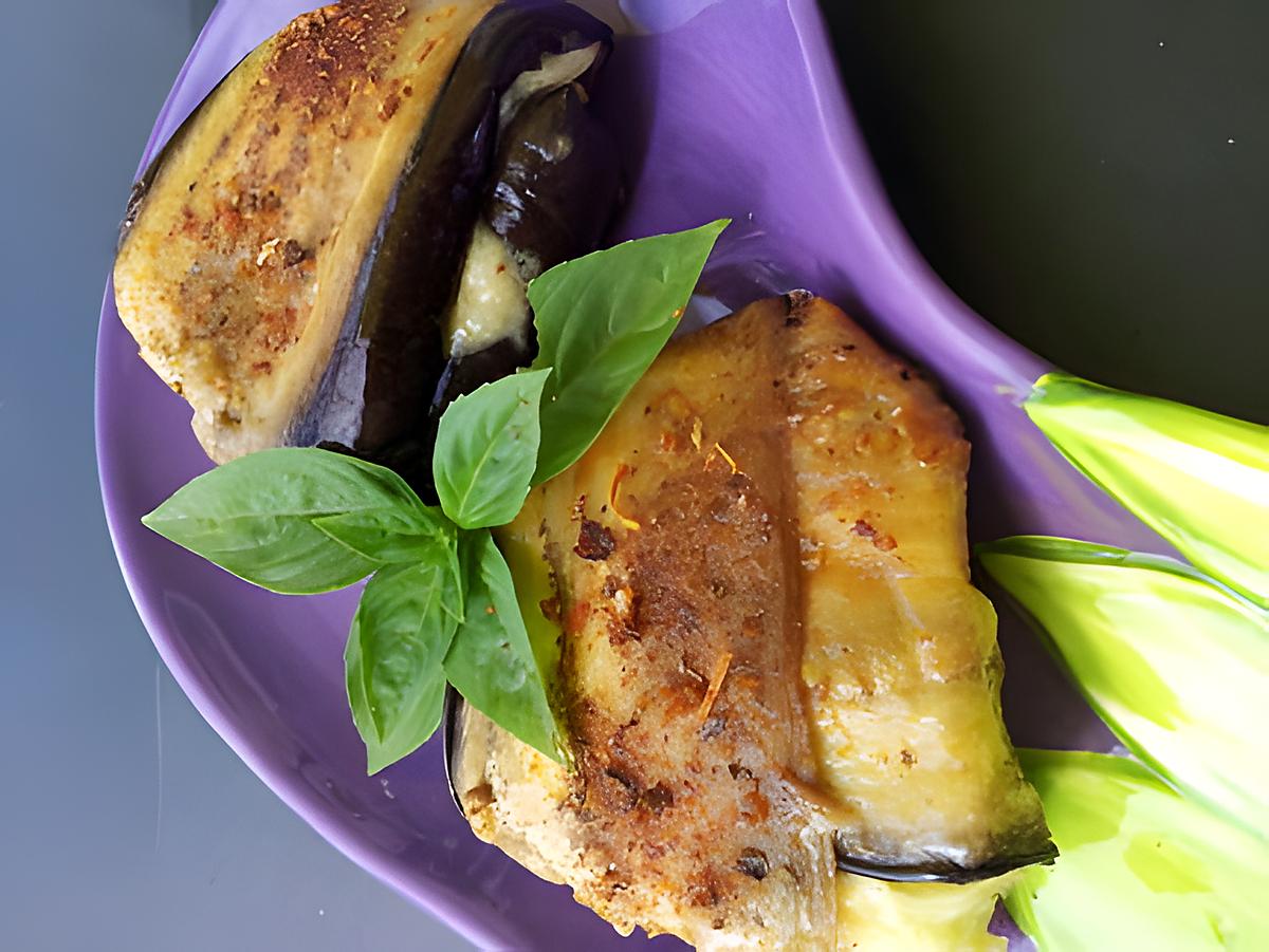 recette Paupiette d'aubergine à la mozzarella