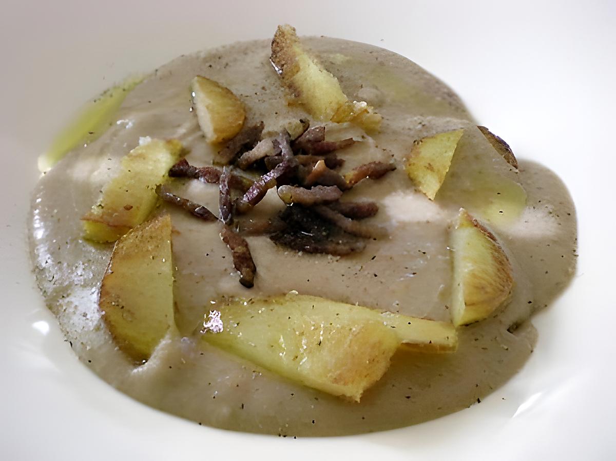 recette Velouté de châtaignes, pommes de terre et lardons