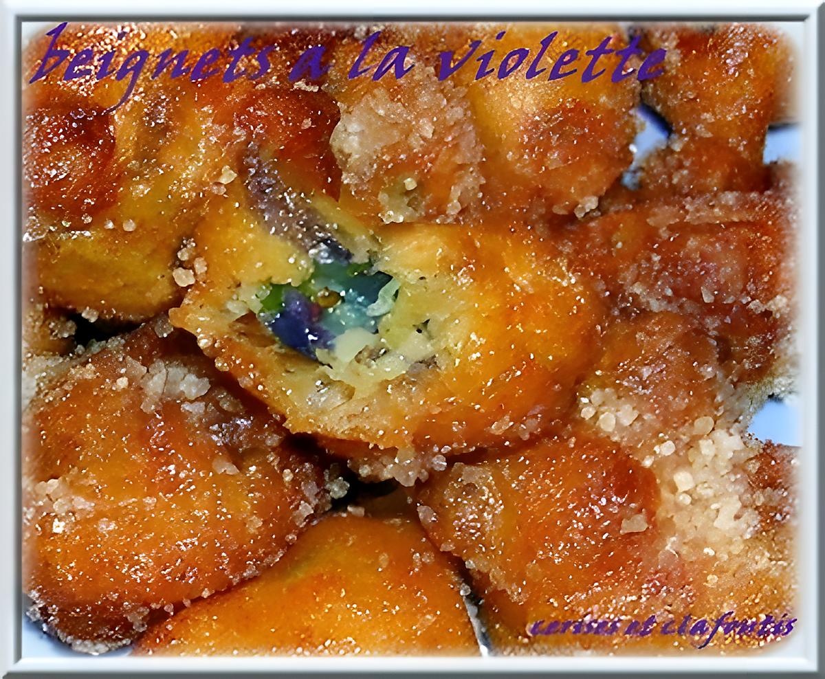 recette BEIGNETS AUX FLEURS DE VIOLETTE