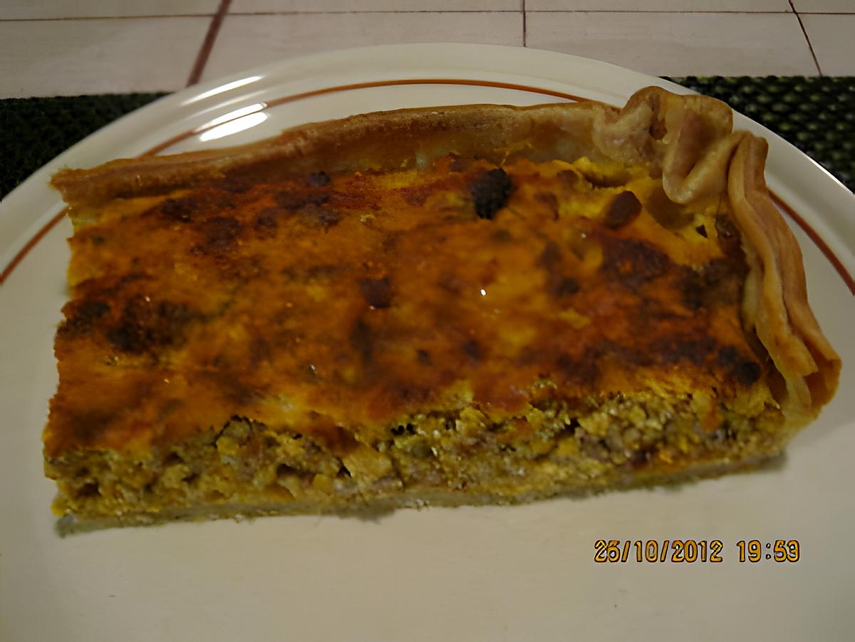 recette QUICHE AU POTIRON, CHAIR A SAUCISSE,RICOTTA