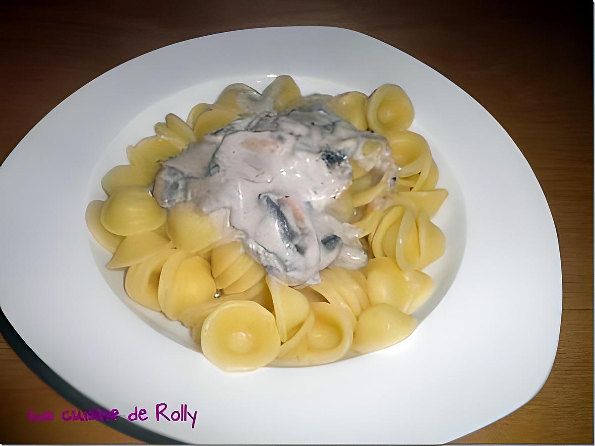 recette Orecchiette sauce crémeuse au gorgonzola et champignons frais