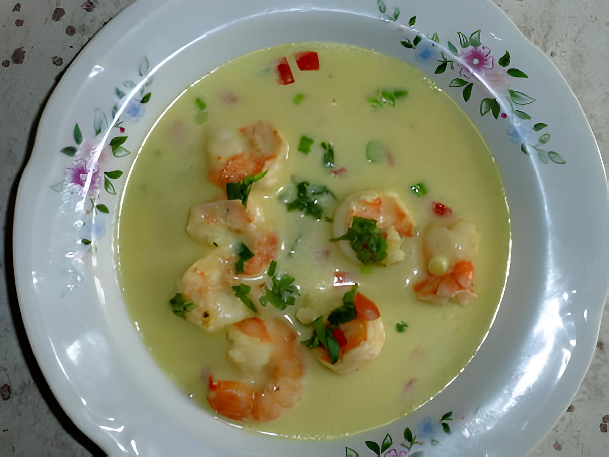 recette Soupe exotique coco scampis