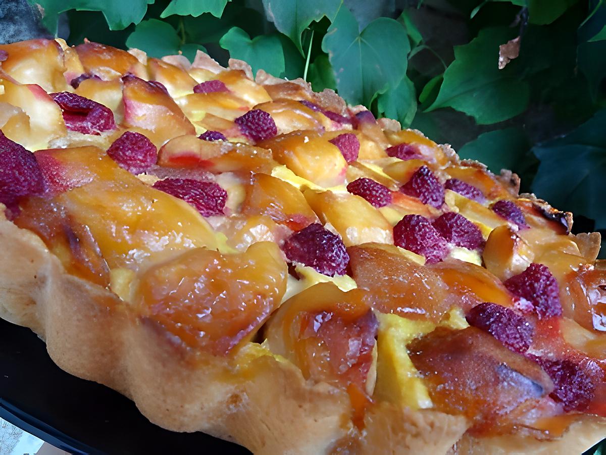 recette Tarte aux pommes caramélisées et sa touche framboisée