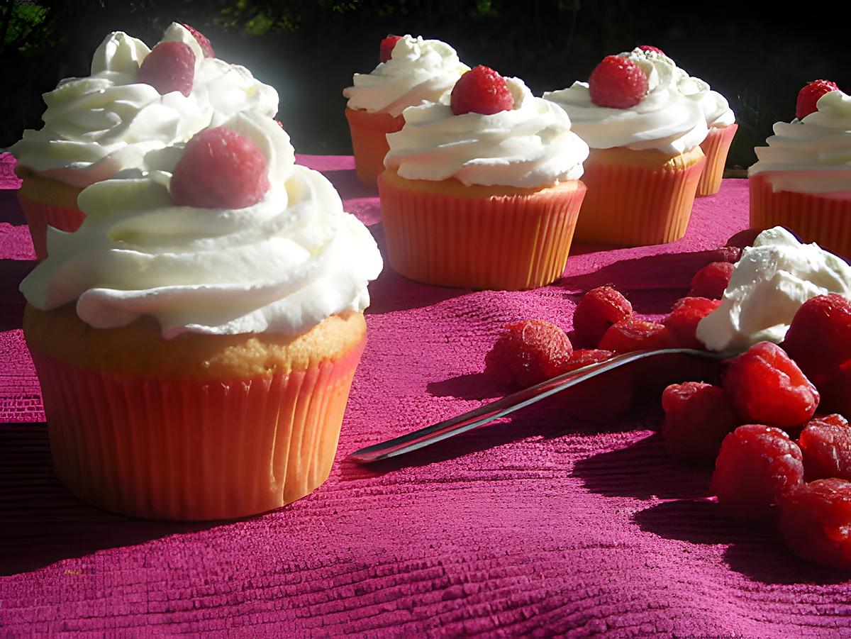 recette Cupcake framboise- et crème fouettée